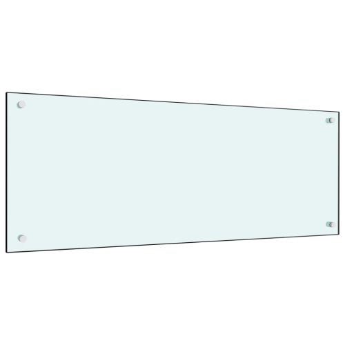 Кухненски гръб, бял, 100x40 см, закалено стъкло