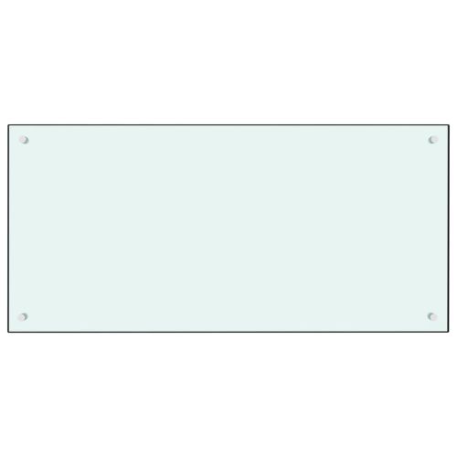 Кухненски гръб, бял, 100x50 см, закалено стъкло