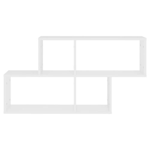 Стенен рафт, бял, 100x18x53 см, инженерно дърво