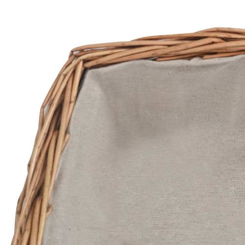 286989 Firewood Basket with Handle 61,5x46,5x58 cm Brown Willow
