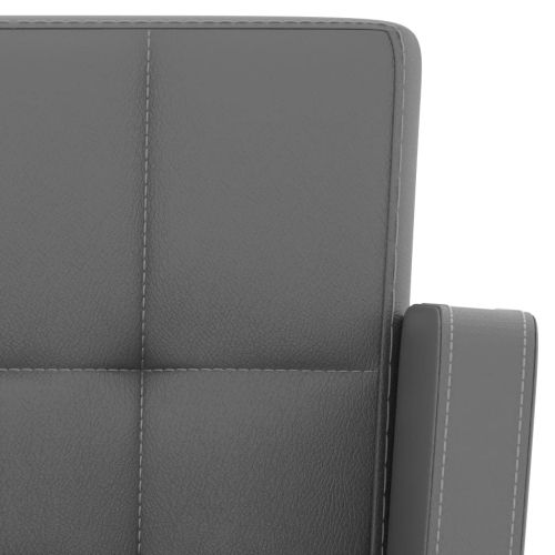 Бар табуретки, 2 бр, сиви, изкуствена кожа