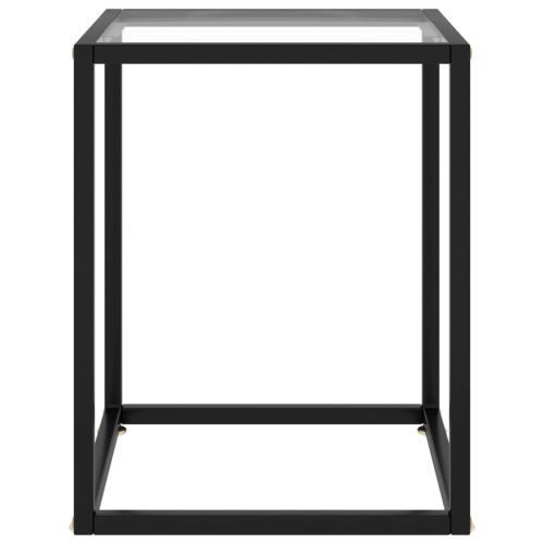 Кафе маса, черна, със закалено стъкло, 40x40x50 см