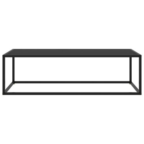 Кафе маса, черна, с черно стъкло, 120x50x35 см