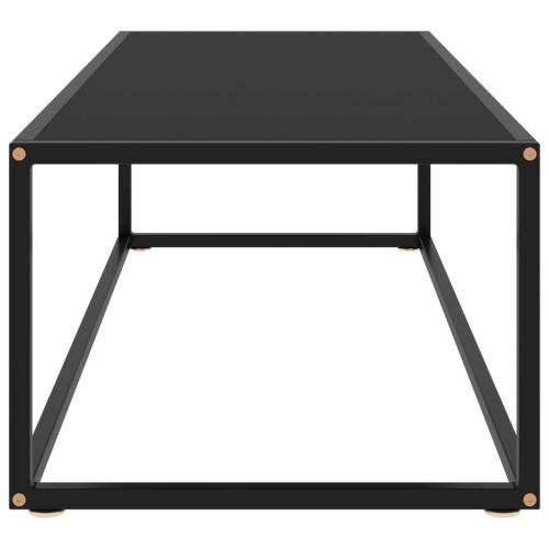 Кафе маса, черна, с черно стъкло, 120x50x35 см