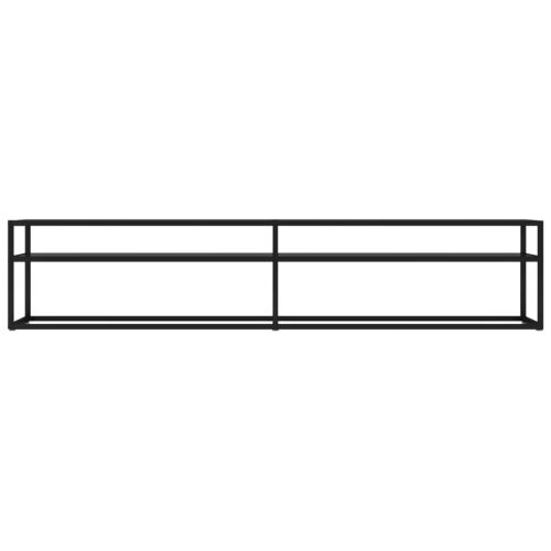 ТВ шкаф, черен, 200x40x40,5 см, закалено стъкло