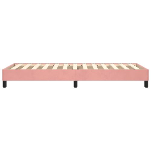 Рамка за легло с пружини, розова, 90x190 см, кадифе