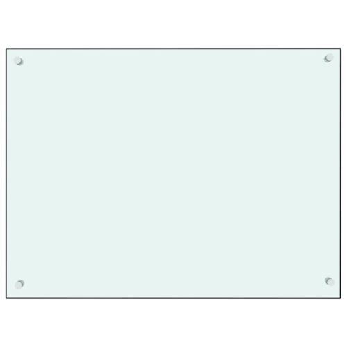 Кухненски гръб, бял, 80x60 см, закалено стъкло