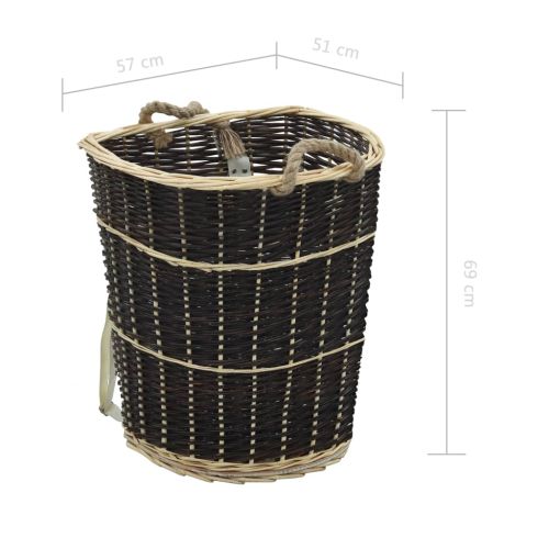 Раница за дърва за огрев с презрамки, 57x51x69 см, върба