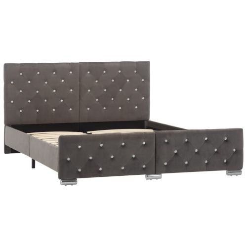 Рамка за легло сива кадифе 140x200 см