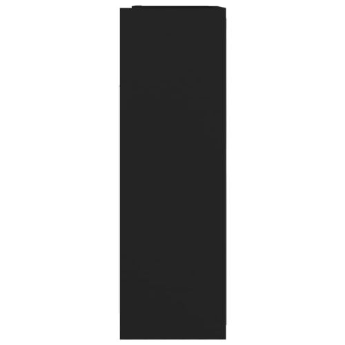 Шкаф за баня с огледало, черен, 62,5x20,5x64см, инженерно дърво