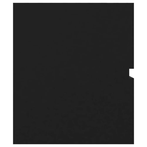 Долен шкаф за мивка, черен, 90x38,5x45 см, инженерно дърво