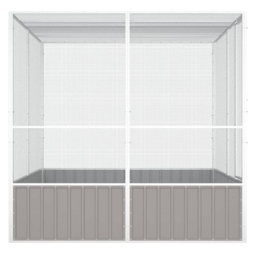Клетка за птици сива 213,5x217,5x211,5 см поцинкована стомана