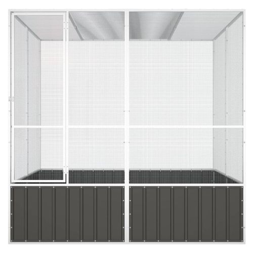 Волиера антрацит 213,5x217,5x211,5 см поцинкована стомана