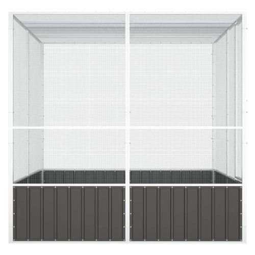 Волиера антрацит 213,5x217,5x211,5 см поцинкована стомана