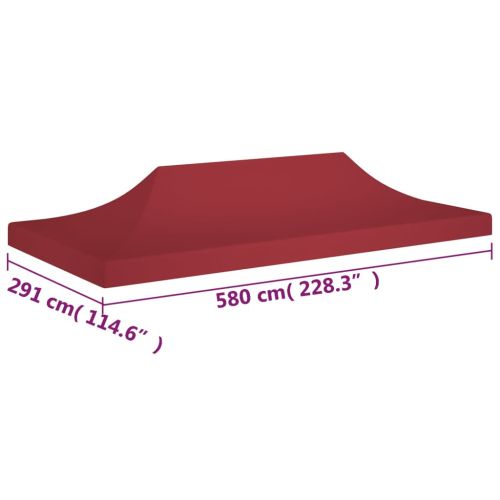 Покривало за парти шатра, 6x3 м, бордо, 270 г/м²