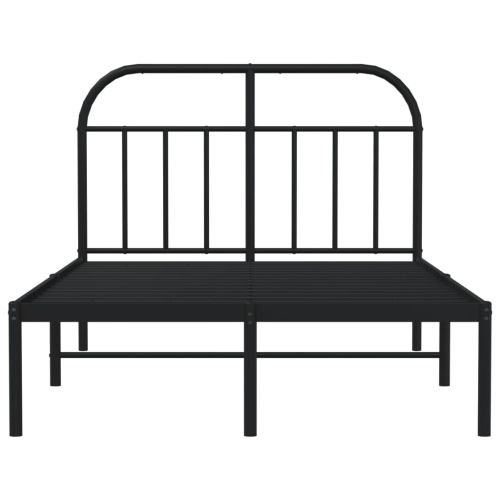 Метална рамка за легло с горна табла, бяла, 120x200 см