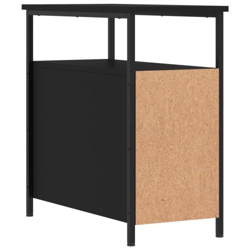 Нощно шкафче, черно, 30x60x60 см, инженерно дърво