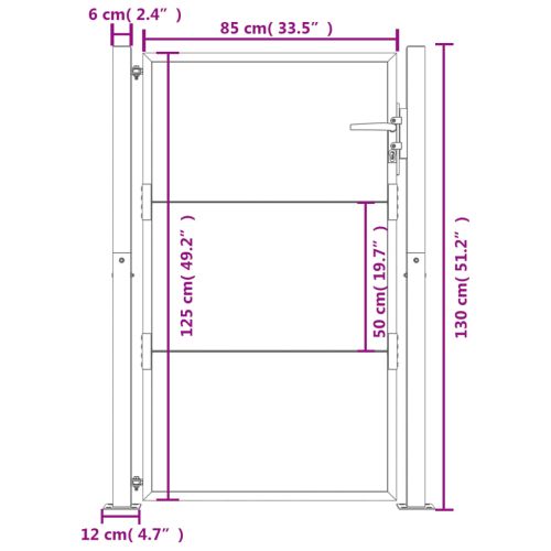 Градинска порта 100x125 см, кортенова стомана