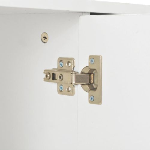 Бюфет, бяло със силен гланц, 107x35x80,5 см