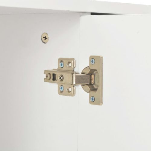 Бюфет, бяло със силен гланц, 71x35x80 см, инженерно дърво