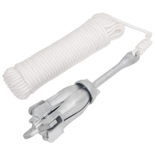 Сгъваема котва с въже сребриста 8 kg Горещо поцинкован чугун