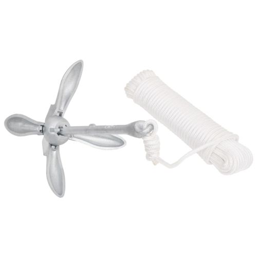 Сгъваема котва с въже сребриста 8 kg Горещо поцинкован чугун