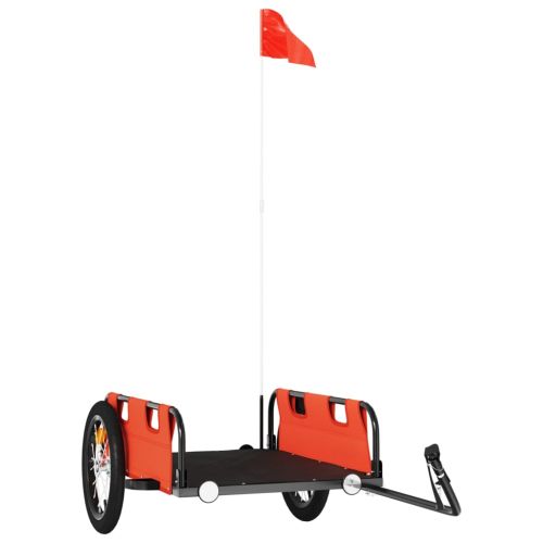 Ремарке за колело, оранжево, Оксфорд плат и желязо