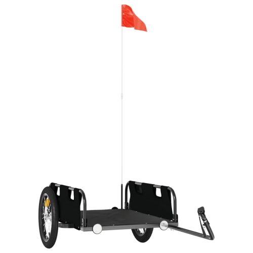 Ремарке за колело, черно, Оксфорд плат и желязо