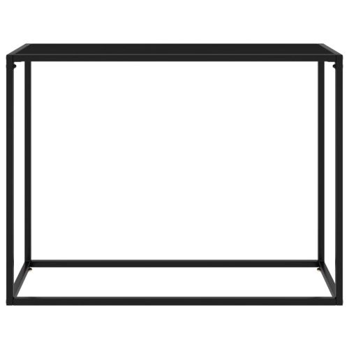 Конзолна маса, черна, 100x35x75 cм, закалено стъкло