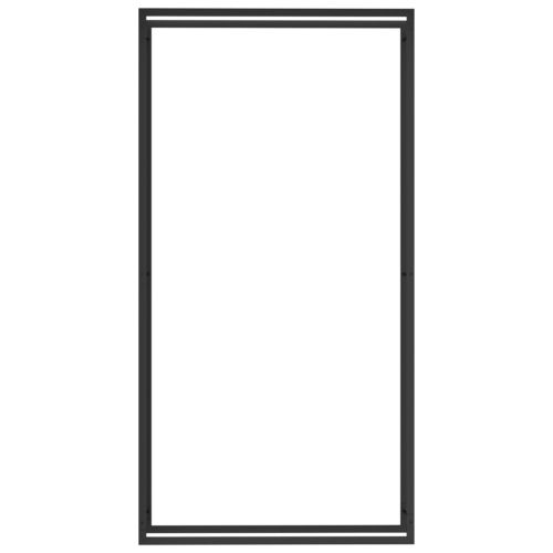 Стойка за дърва за огрев, черен мат, 110x28x214 см, стомана