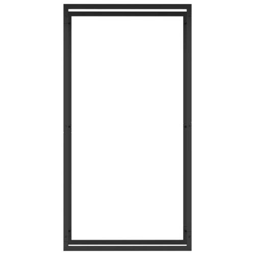 Стойка за дърва за огрев, матово черна, 80x28x154 см, стомана