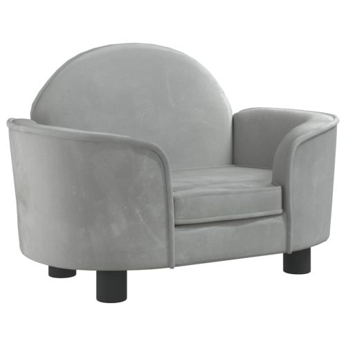 Кучешко легло светлосиво 66x40x45 см кадифе