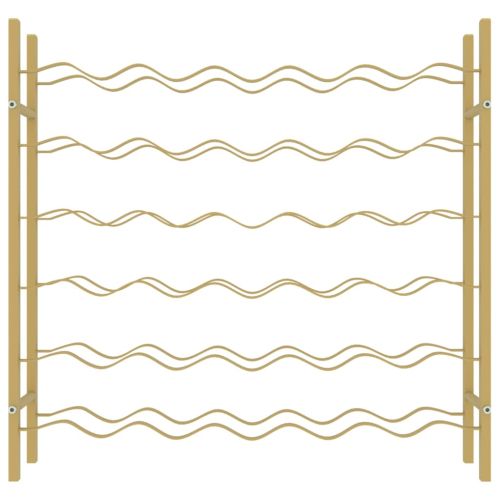 Стойка за вино за 36 бутилки, златиста, метална