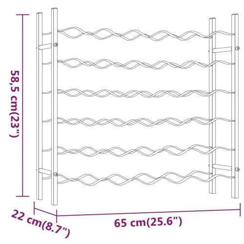 Стойка за вино за 36 бутилки, златиста, метална