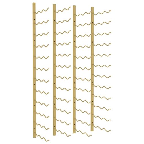 Стойки за вино за 36 бутилки стенен монтаж 2 бр златисти желязо