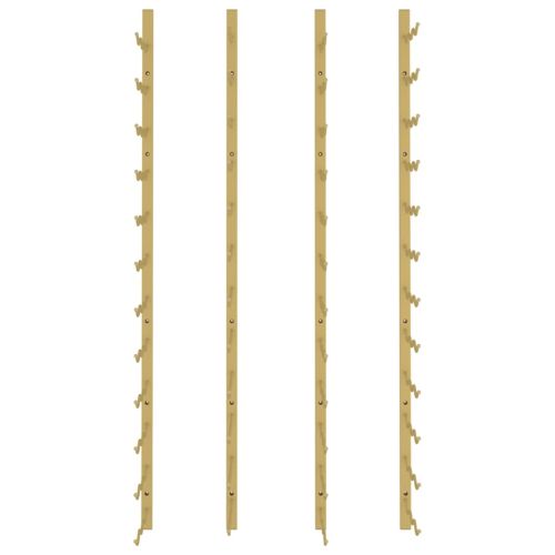 Стойки за вино за 36 бутилки стенен монтаж 2 бр златисти желязо