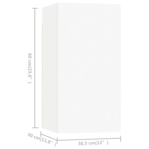 Комплект ТВ шкафове от 4 части, бял, инженерно дърво