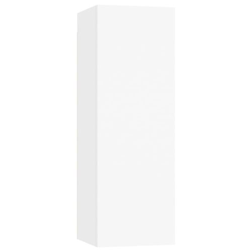 Комплект ТВ шкафове от 4 части, бял, инженерно дърво