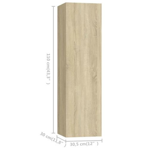 Комплект ТВ шкафове от 4 части, дъб сонома, инженерно дърво