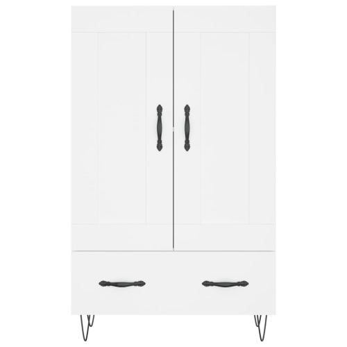 Висок шкаф, бял, 69,5x31x115 см, инженерно дърво