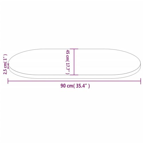 Плот за маса 90x45x2,5 см, масивна дървесина, бор, овален