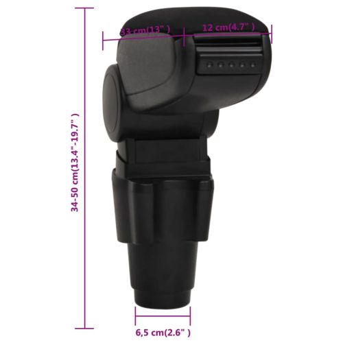 Подлакътник за кола черен 12x33x(34-50) см ABS