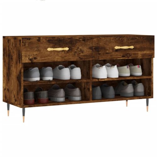 Пейка за обувки, опушен дъб, 102x35x55 см, инженерно дърво