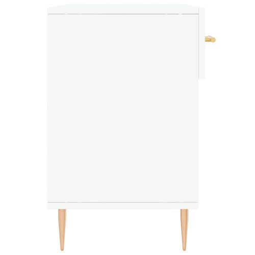 Пейка за обувки, бяла, 102x35x55 см, инженерно дърво