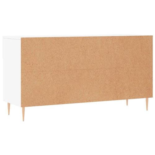 Пейка за обувки, бяла, 102x35x55 см, инженерно дърво