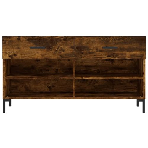 Пейка за обувки, опушен дъб, 102x35x55 см, инженерно дърво