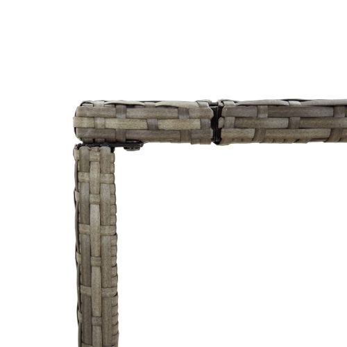 Градински бар комплект с възглавници 9 части сив полиратан