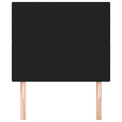 Табла за легло, черна, 100x5x118/128 см, плат