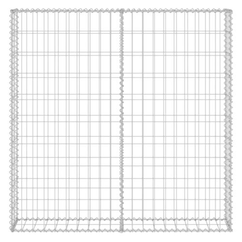 Габионна стена с капаци, поцинкована стомана, 80x20x100 см