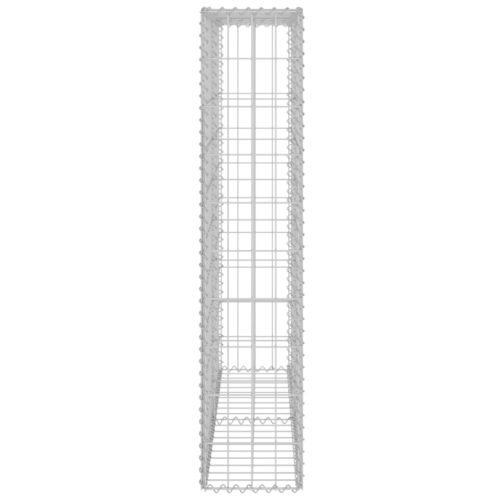 Габионна стена с капаци, поцинкована стомана, 80x20x100 см